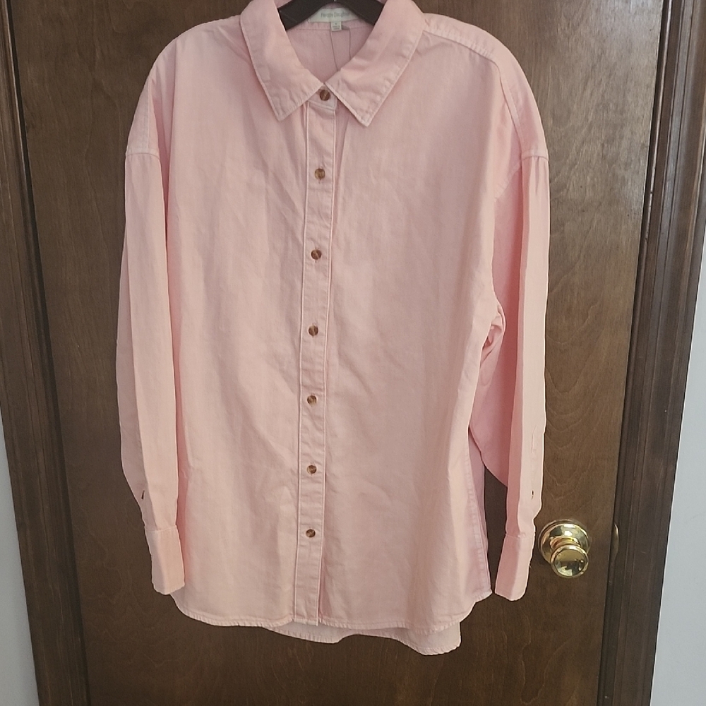 Favorite Daughter Light Pink Collared Shirt